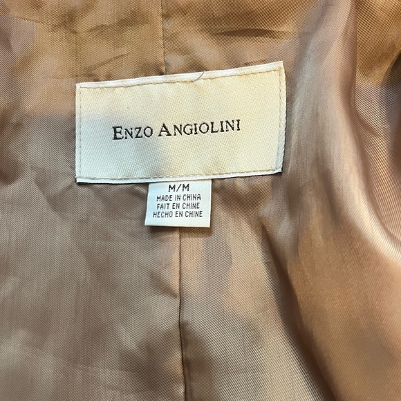 Enzo Angiolini Tan Belted Light Jacket Sz M - Picture 14 of 15
